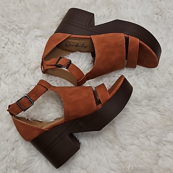Wonderly Emilia Platform Sandals Burnt Orange Size 6 NWB - Picture 11 of 16
